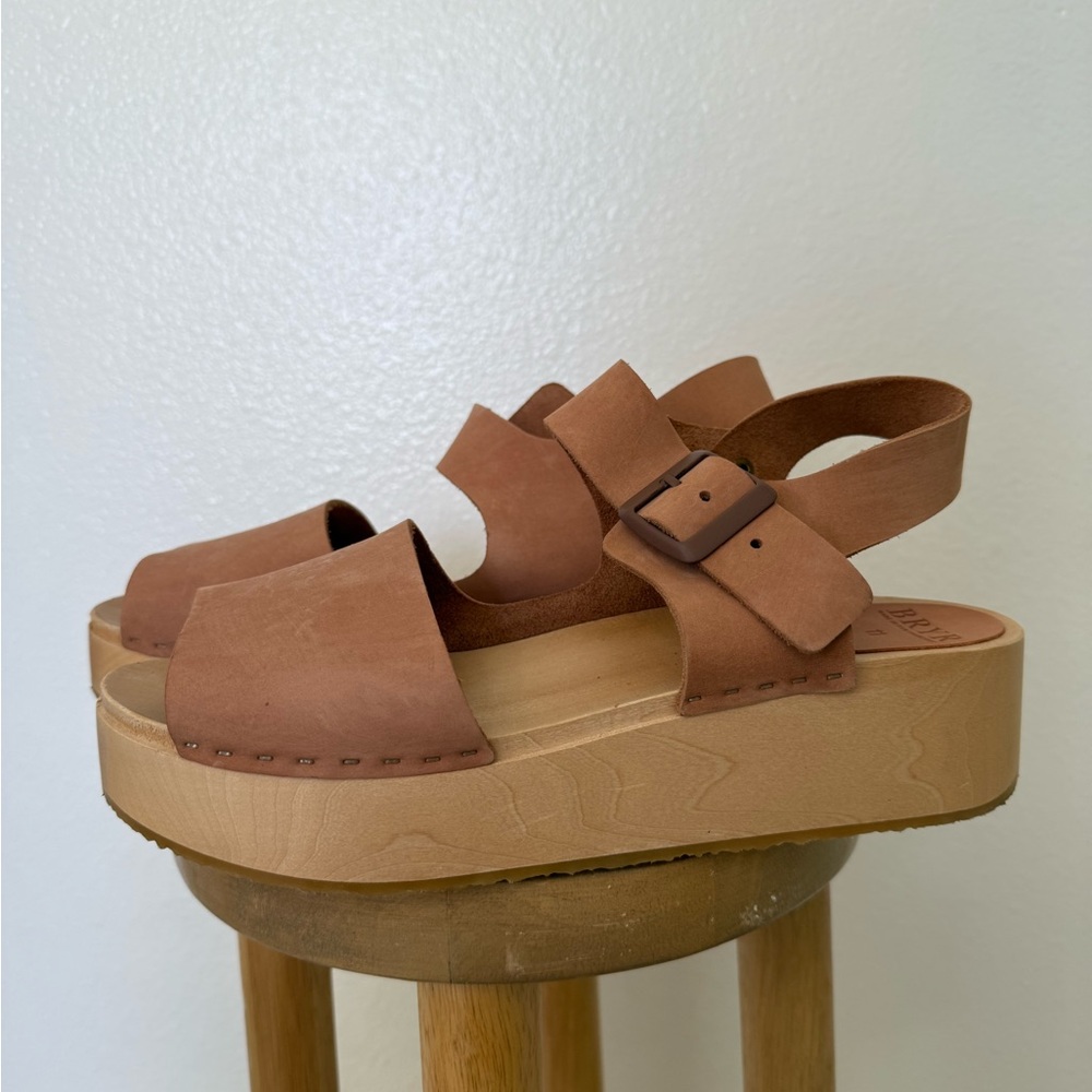 BRYR Light Terracotta Leather Platform Clog